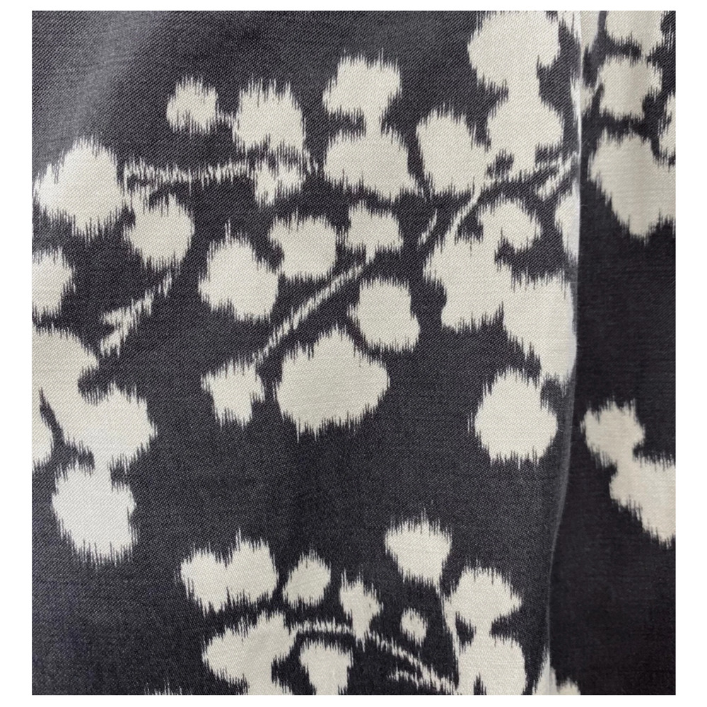 ANTHROPOLOGIE MOULINETTE SOEURS Women's Floral Skirt Sz 8 Gray Silk MIni Ikat - Picture 4 of 8
